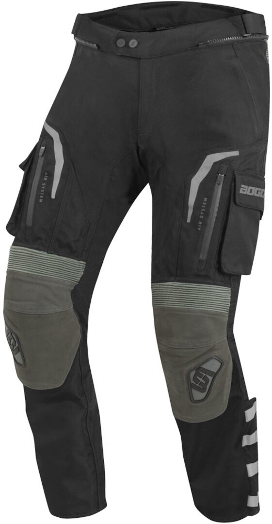 Bogotto Explorer-Z waterproof Motorcycle Leather/Textile Pants black/green M Figure 1