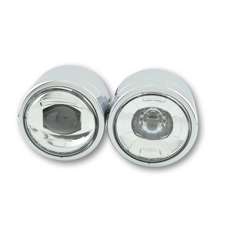 SHIN YO LED Hauptscheinwerfer TWIN, seitliche Befestigung Chrome Figura 3