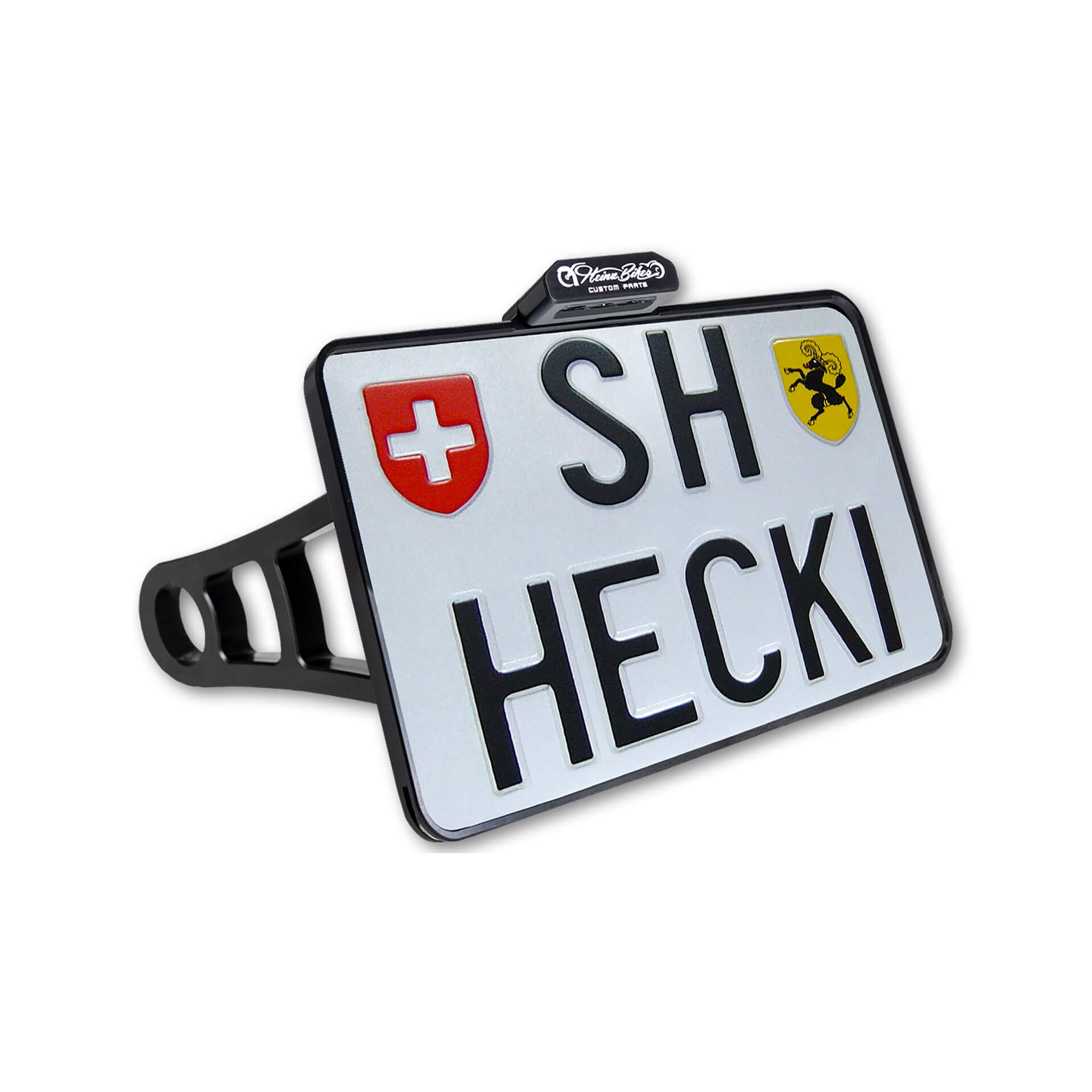 HeinzBikes Side Mount titular da placa, Dyna até 2017, CH, incl. iluminação da placa led Artigo principal Figura 1
