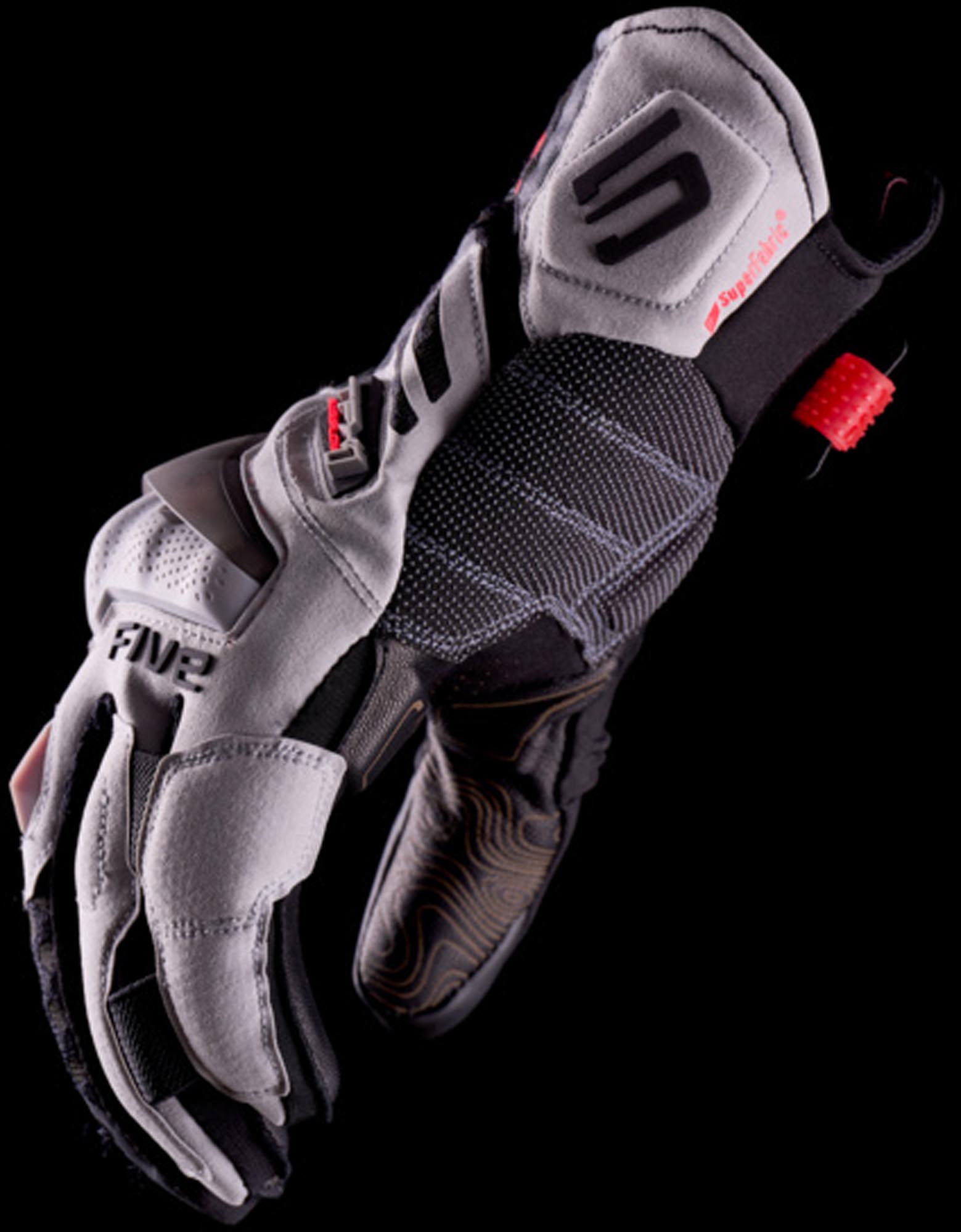 Five TFX1 Airflow Motorcykelhandsker grå/sort/rød S Figur 4