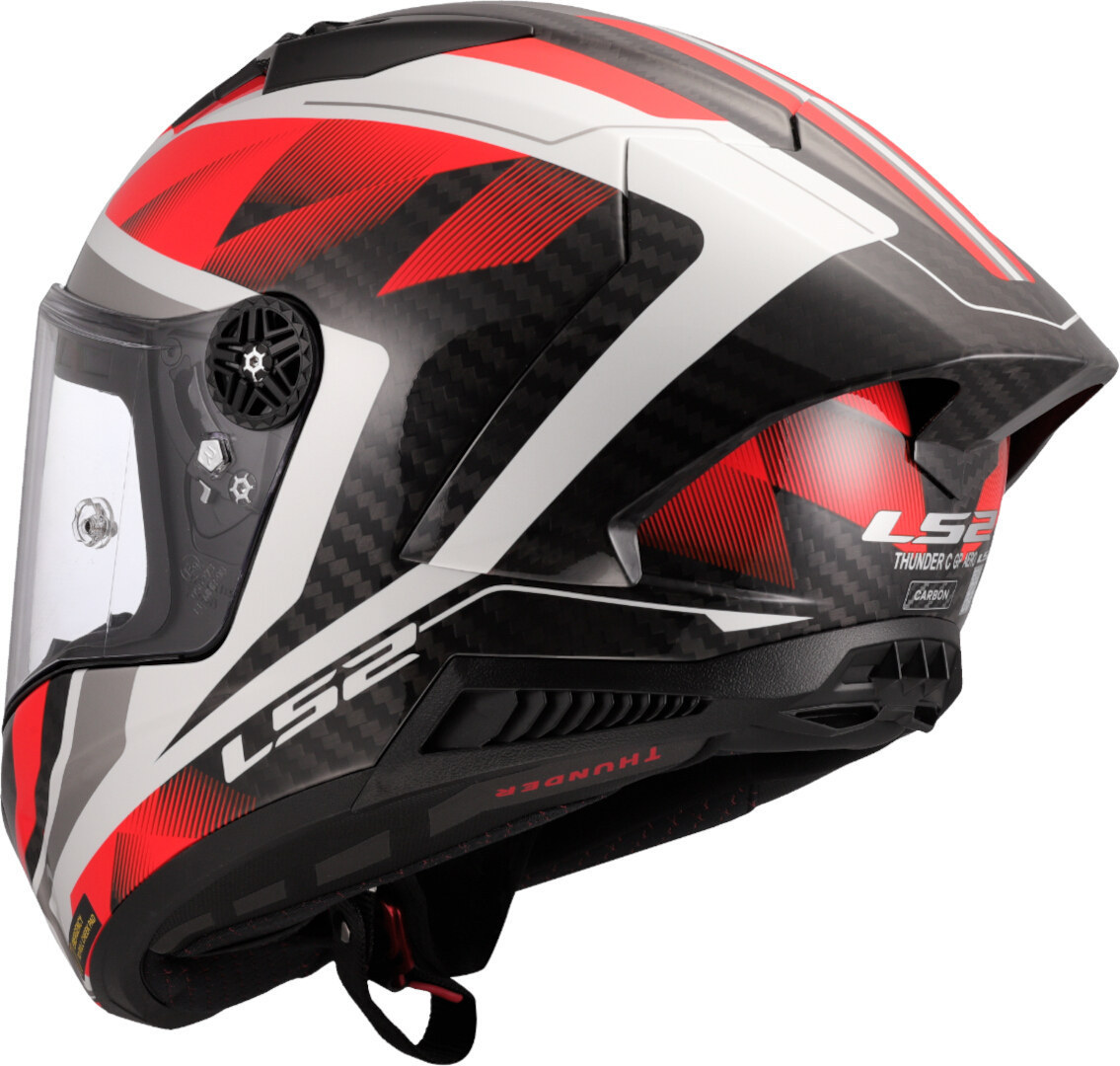LS2 FF805 Thunder GP Raute Carbon Helm weiß/rot M (57/58) Abbildung 3