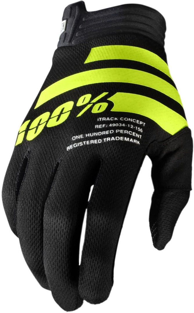 100% Itrack Motocross handsker sort/gul M Figur 1