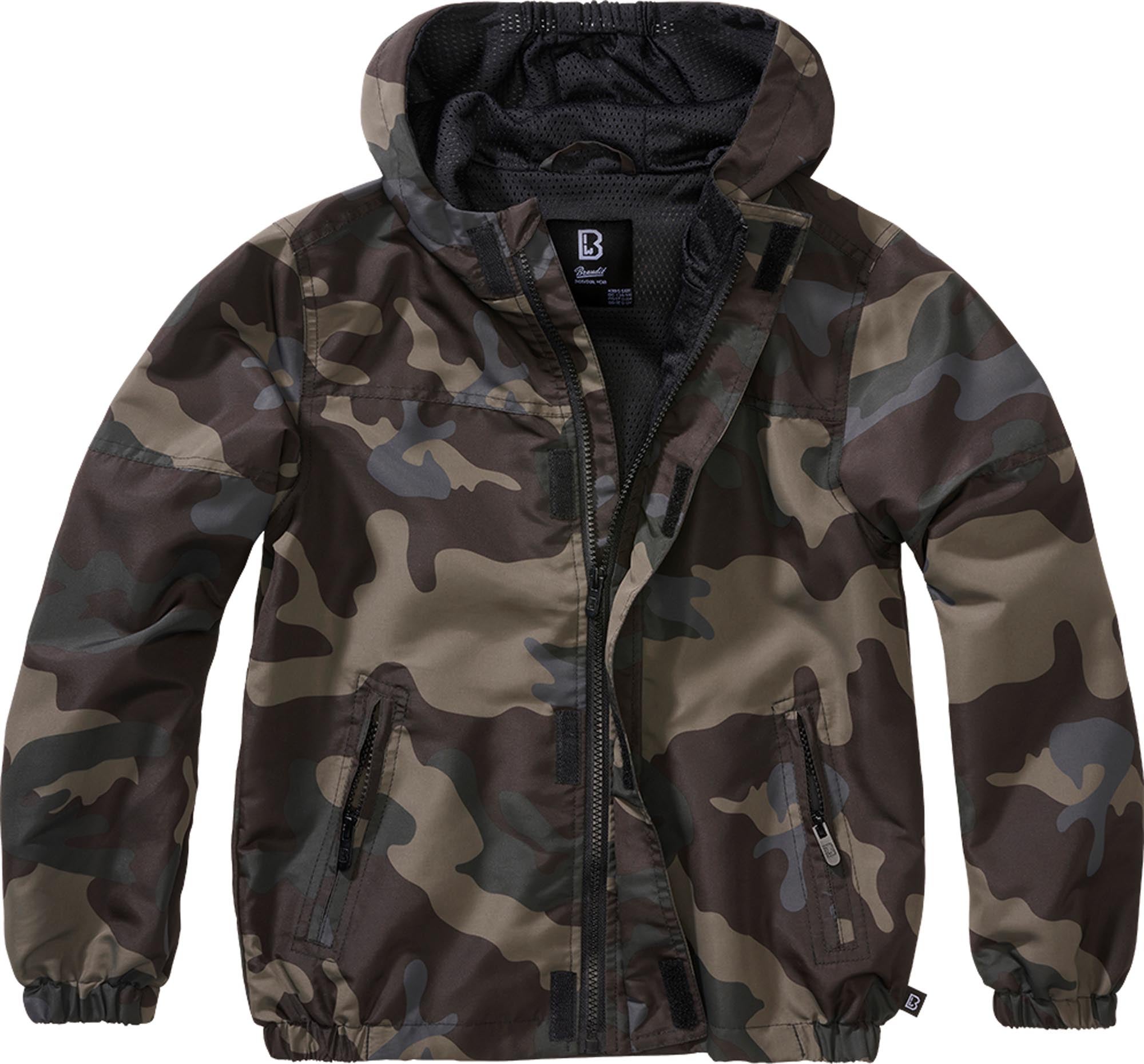 Brandit Summer Frontzip Windbreaker Kinder Jacke dunkles camouflage 134-140 Abbildung 1