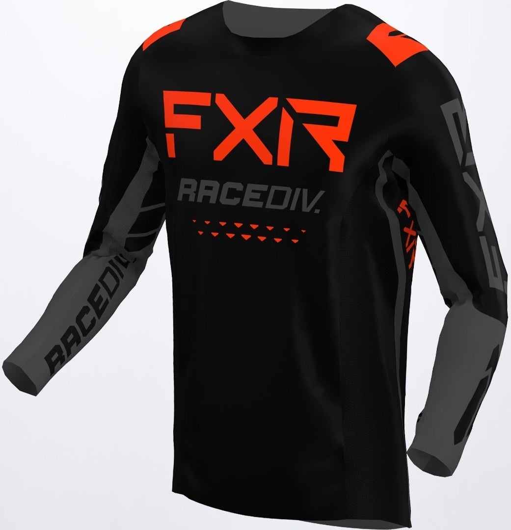 FXR Off-Road RaceDiv Motocross Jersey sort/grå/rød M Figur 1