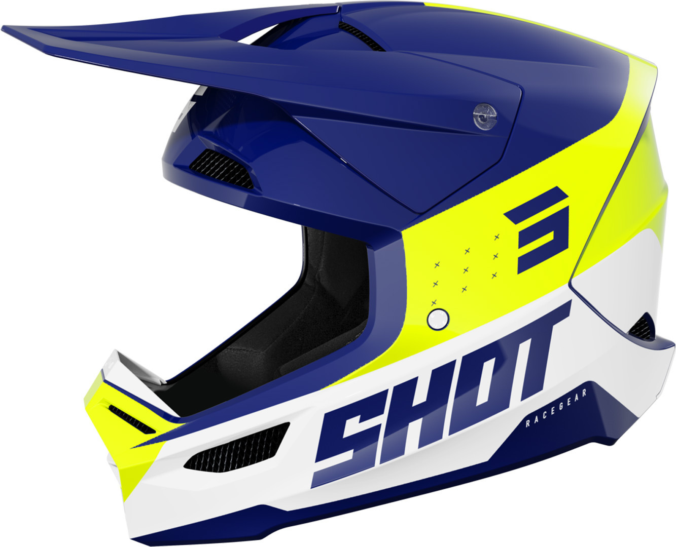 Shot Furious League Cască de motocross albastru/alb/galben XS (53/54) Figura 1