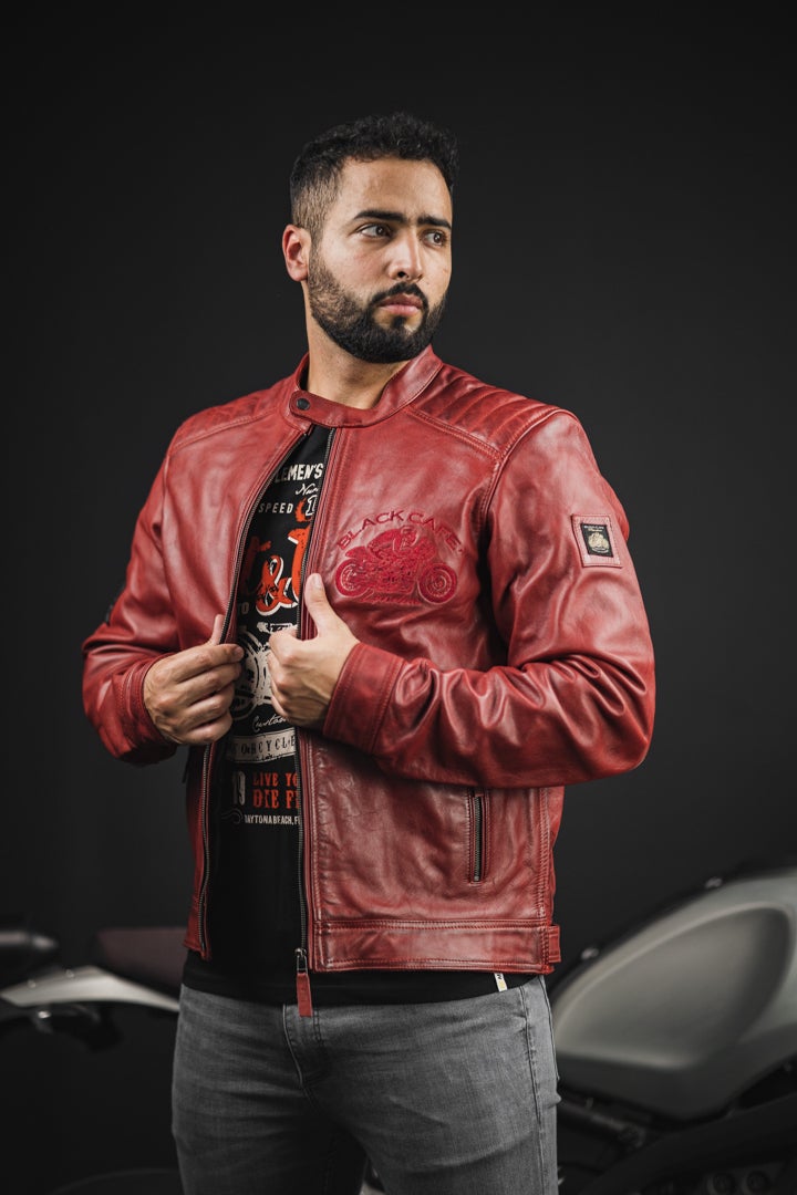 Black-Cafe London Bangkok Motorrad Lederjacke rot 60 Abbildung 4