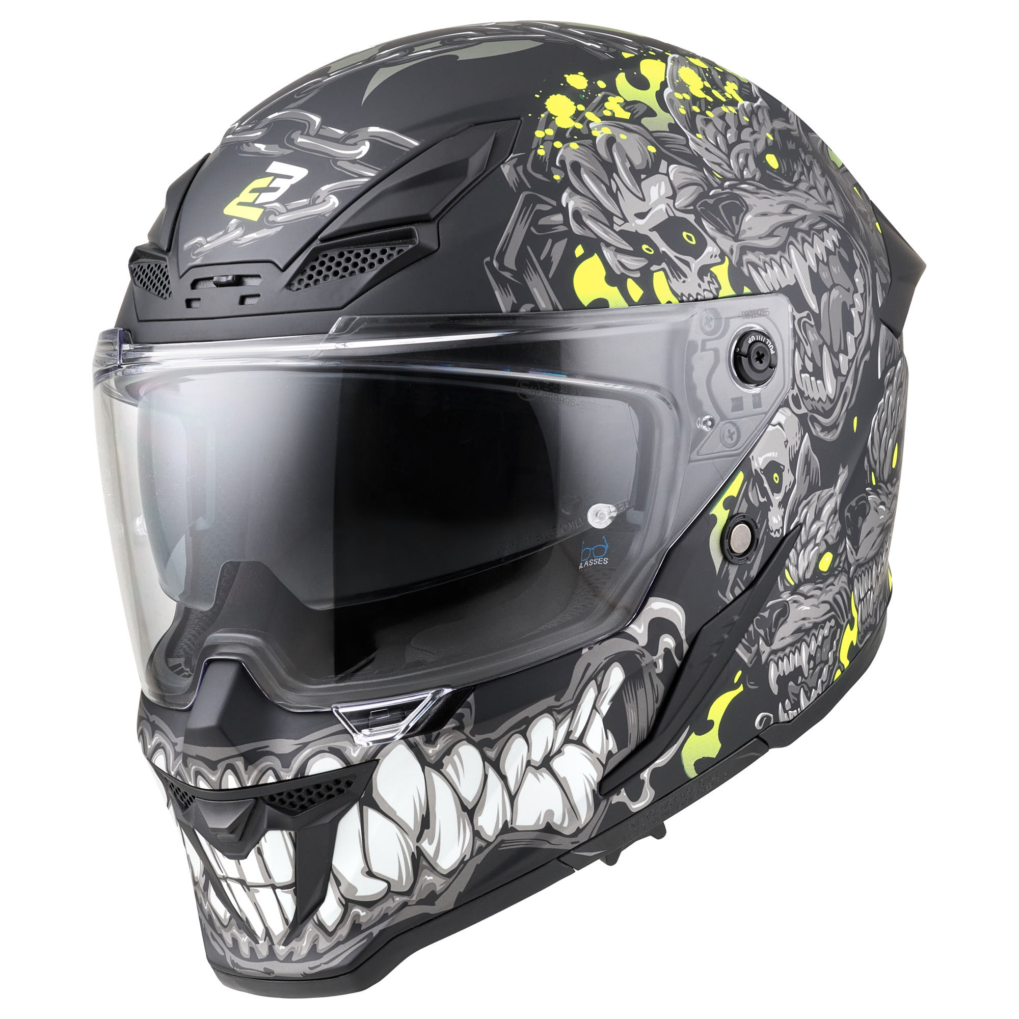 Bogotto Blade Gatekeeper Helm zwart/grijs/fluo-geel S Figuur 2