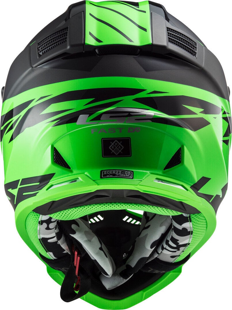 LS2 MX437 Fast Evo Roar Casque Motocross Noir mat/vert M (57/58) Figure 3