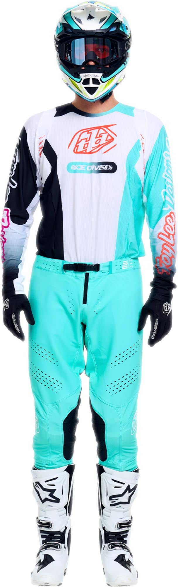 Troy Lee Designs SE Pro Solo 越野摩托車褲 白色/綠松石色/黑色 38 圖16