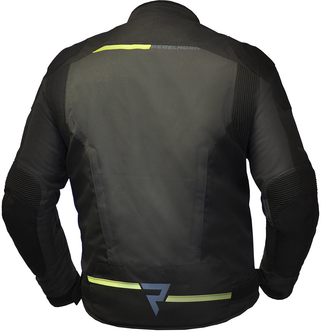 Rebelhorn Borg Motorcykel Textil Jacka svart/grå/gul XL Figur 2