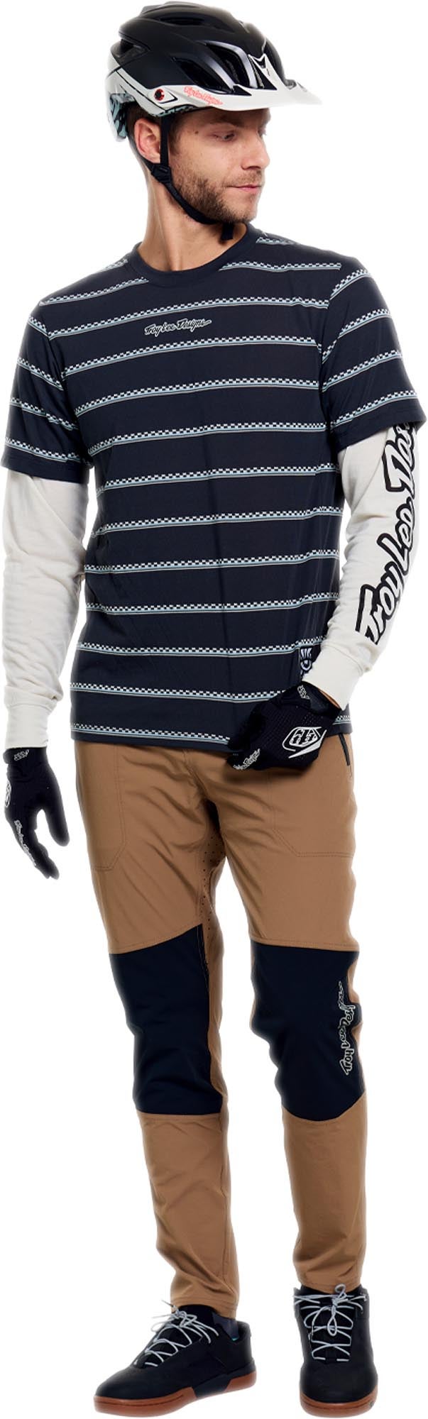 Troy Lee Designs Skyline Fakie Ride Stripe Bicycle Jersey carbon/blue L Figure 10