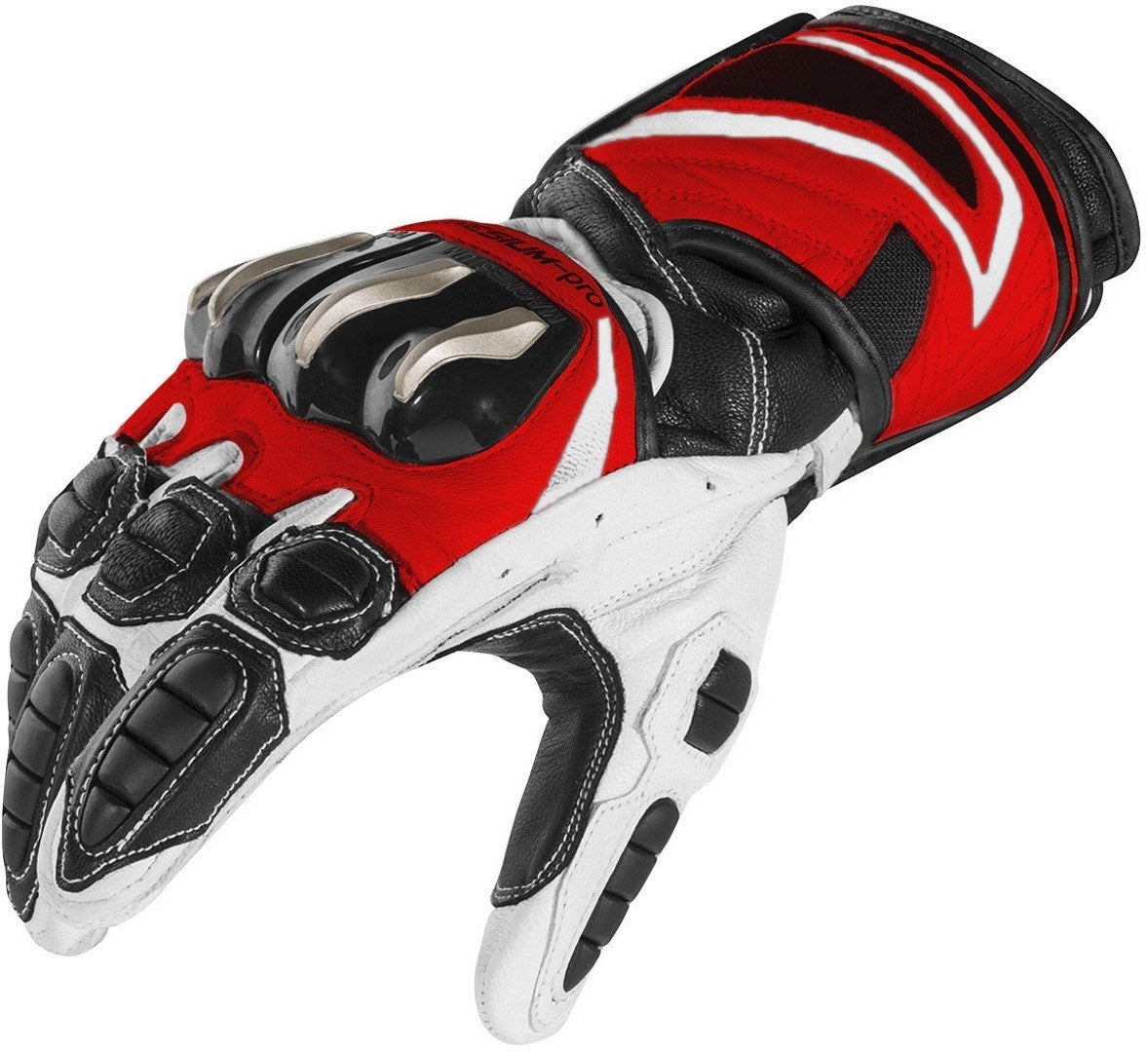 Arlen Ness Yakun Evo Motorcykelhandsker sort/hvid/rød M Figur 3