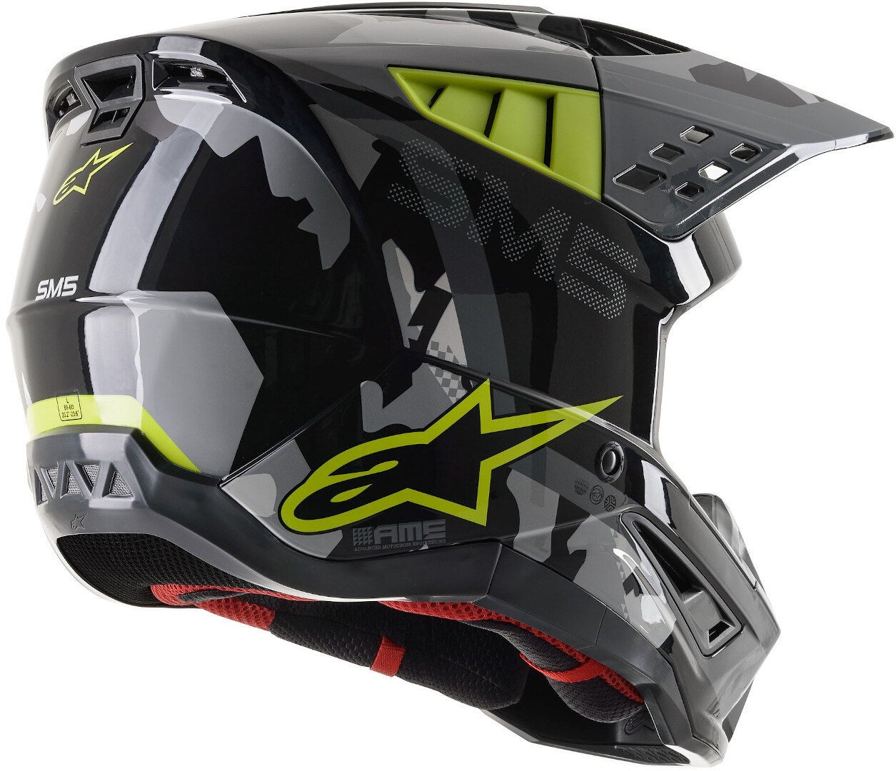 Alpinestars S-M5 Rover Casque de motocross Noir/Gris/Vert S (55/56) Figure 7
