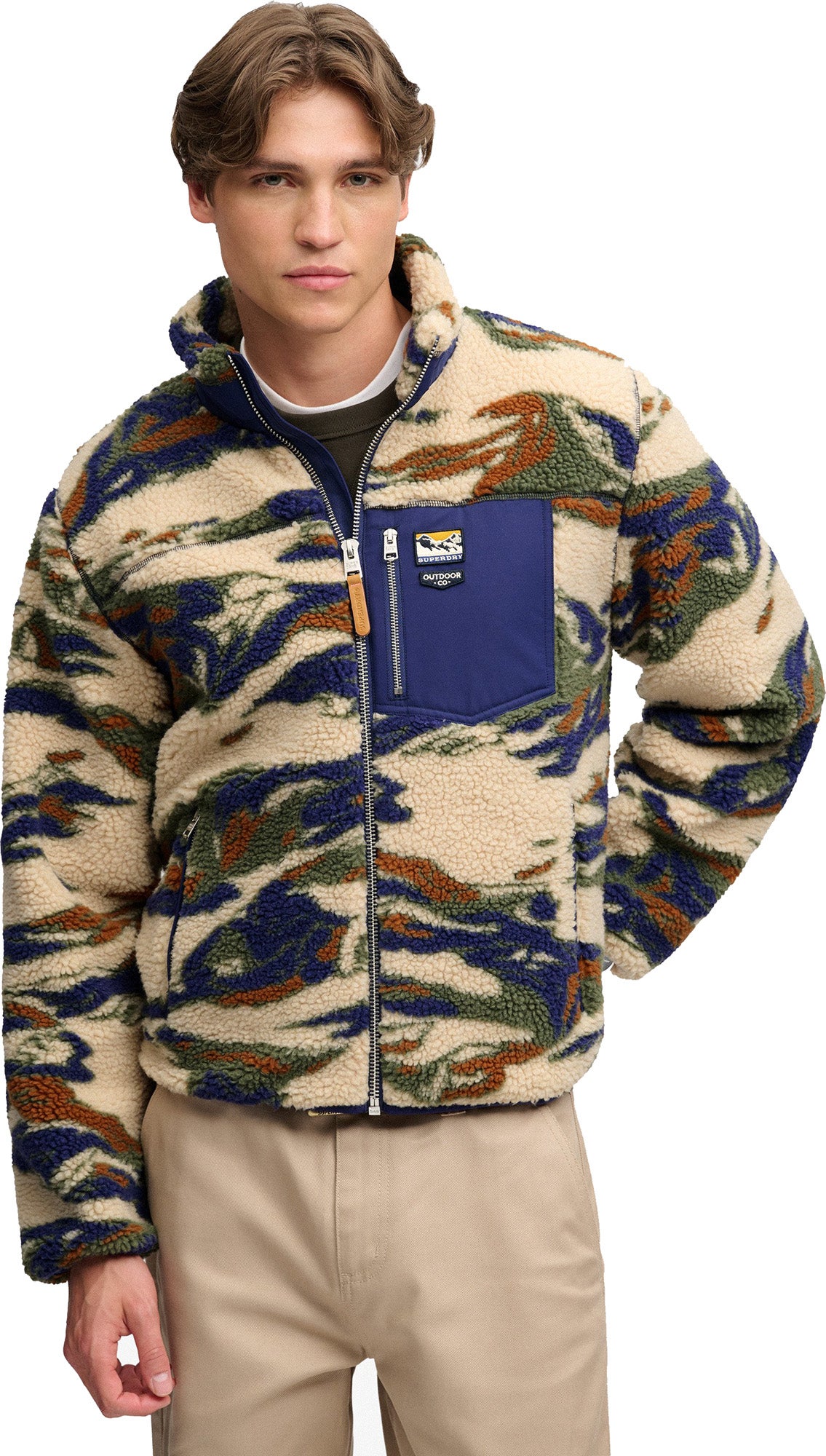 Superdry & Co Terrain Fleecová bunda Khaki M Obrázok 3