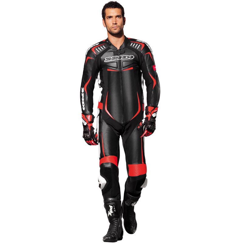 Spidi Track Wind Pro One Piece Motorcycle Leather Suit black/red 54 Figure 2