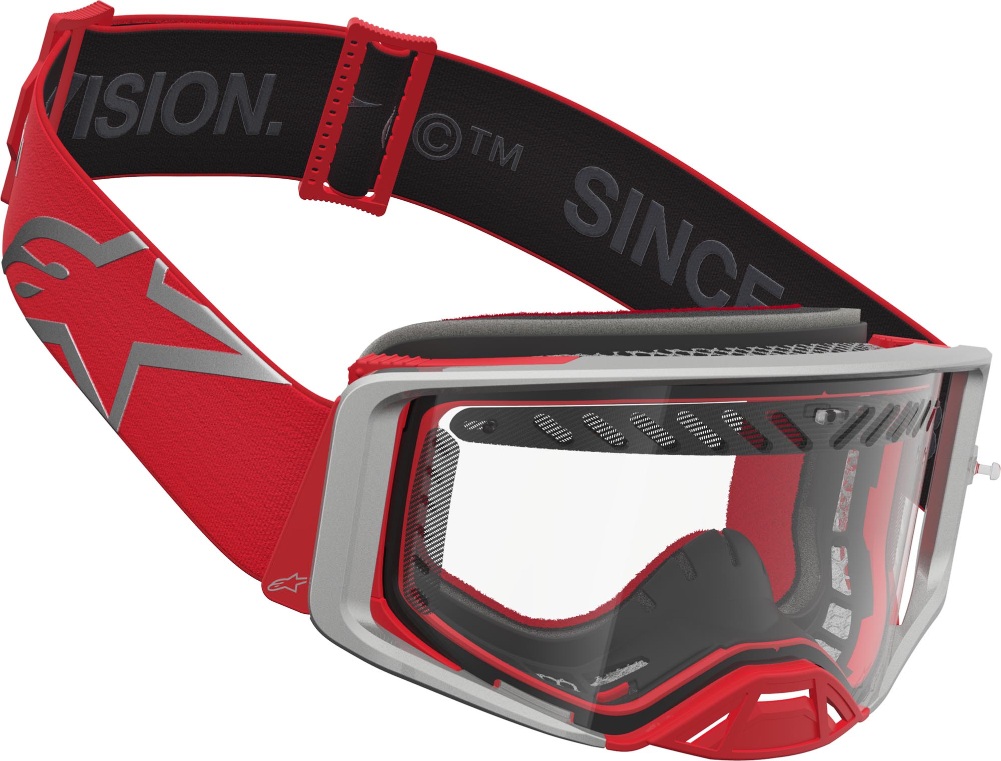 Alpinestars Supertech Dura Air Fluid Occhiali da motocross rosso/argento Figura 5