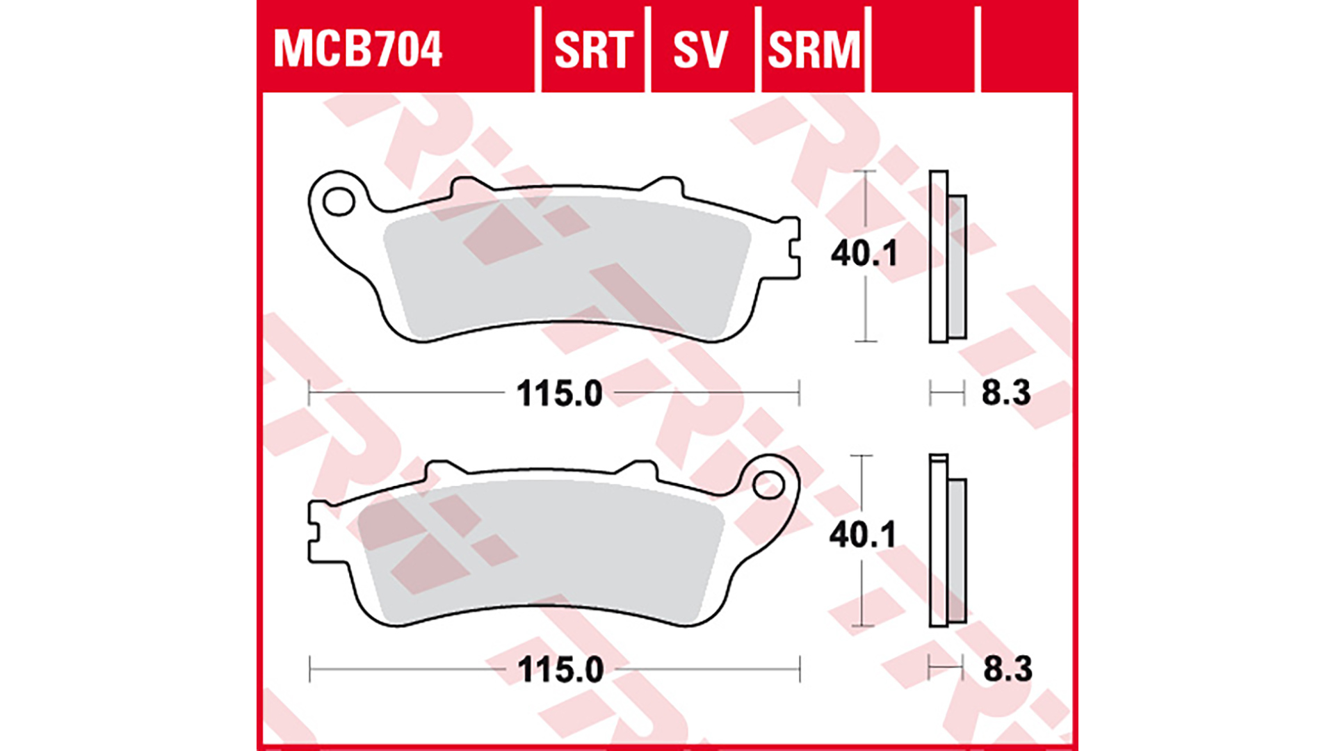 TRW Lucas TRW Lucas Bremsbelag MCB704SRM Figur 1