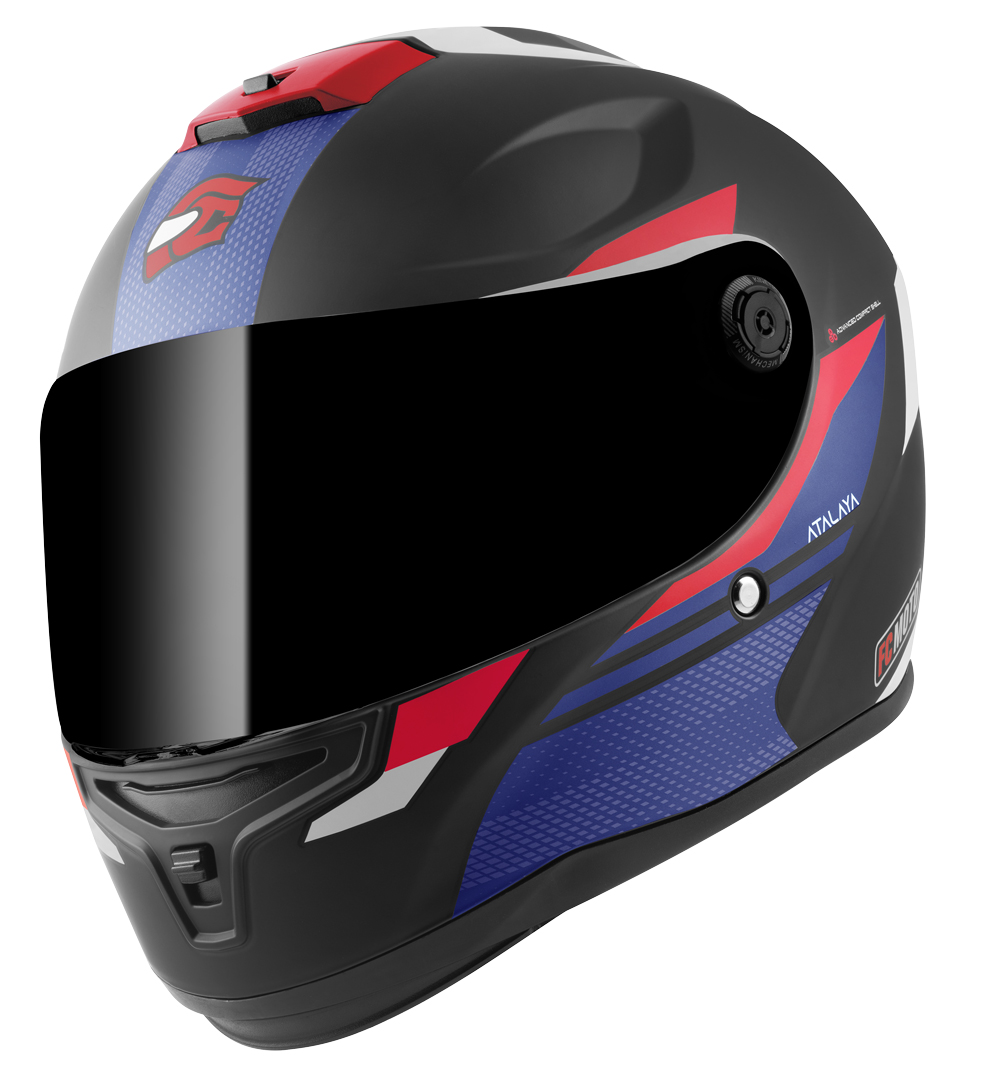 FC-Moto FF114B Zeron Cască Negru mat/roșu/albastru/alb XS Figura 1