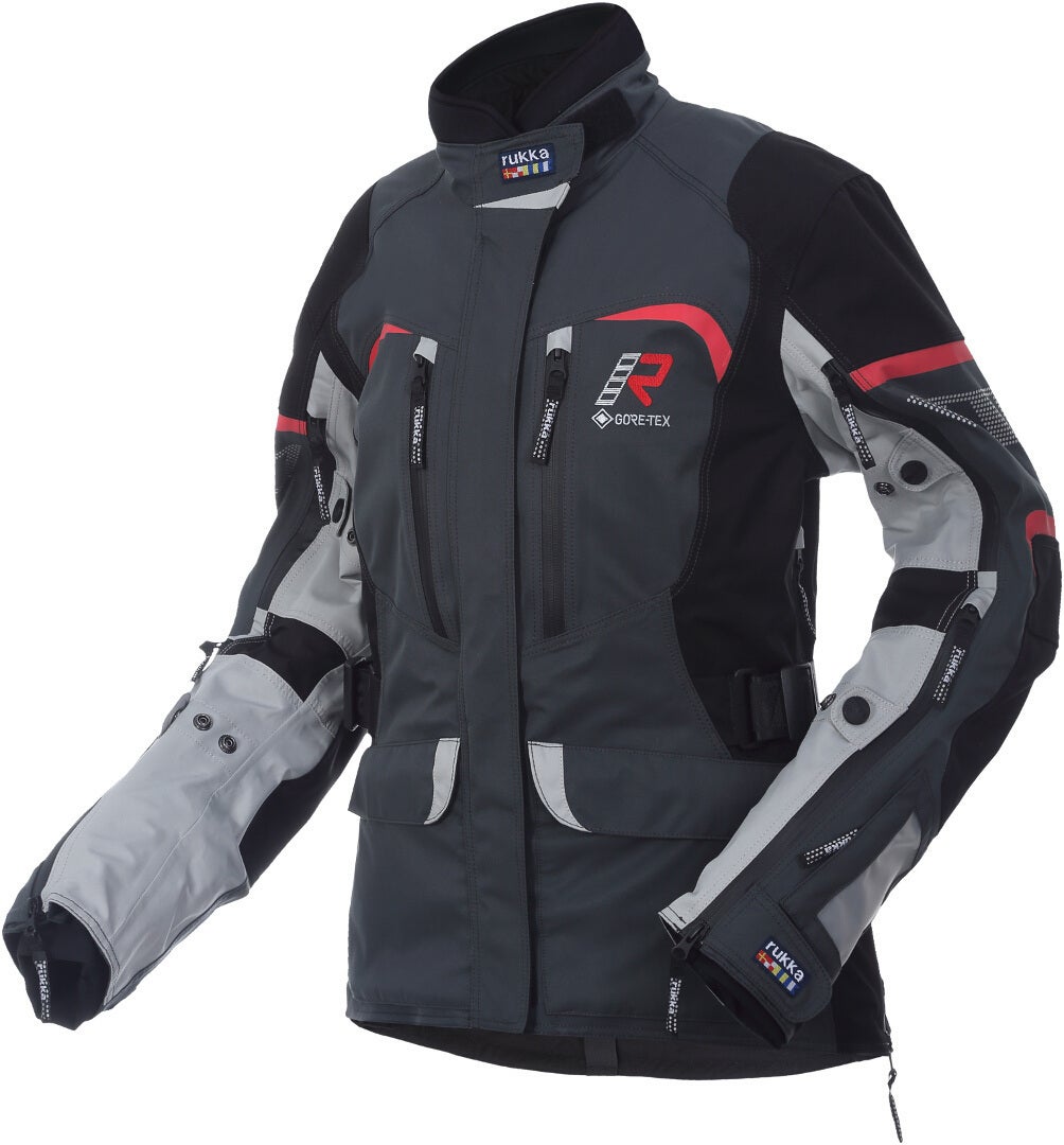 Rukka Rimorina Ladies Motorcycle Textile Jacket anthracite/white/red 46 Figure 1