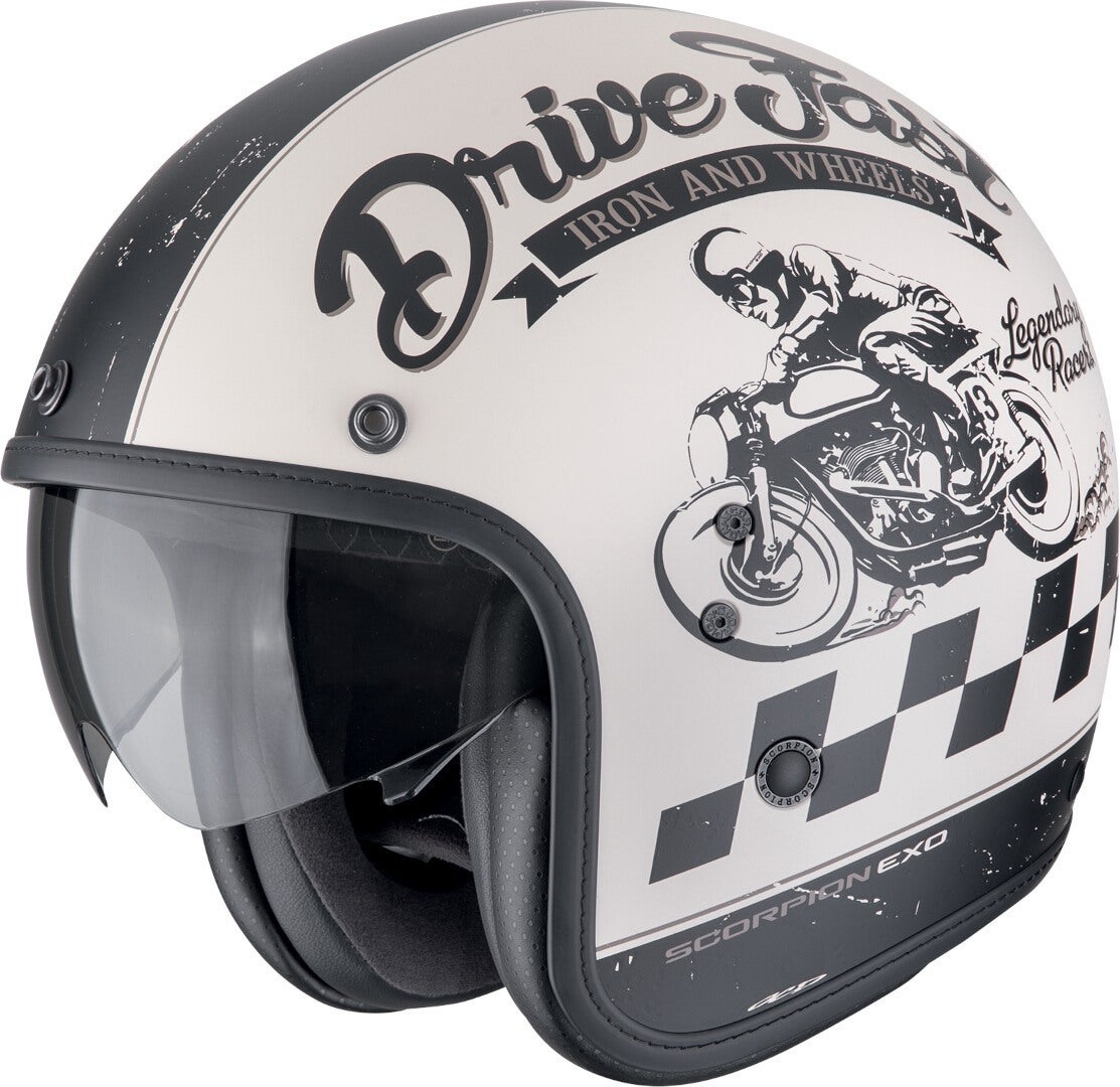 Scorpion Belfast Evo Drive Fast Jethelm schwarz/grau/gold S (55/56) Abbildung 2