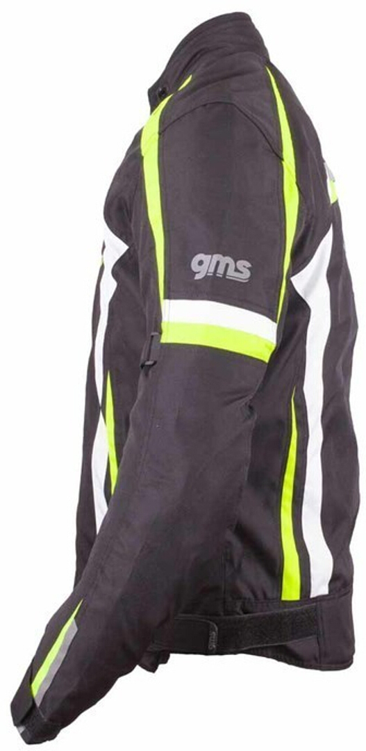 GMS Pace Motorcycle Textile Jacket black/white/neon-yellow S Figure 4