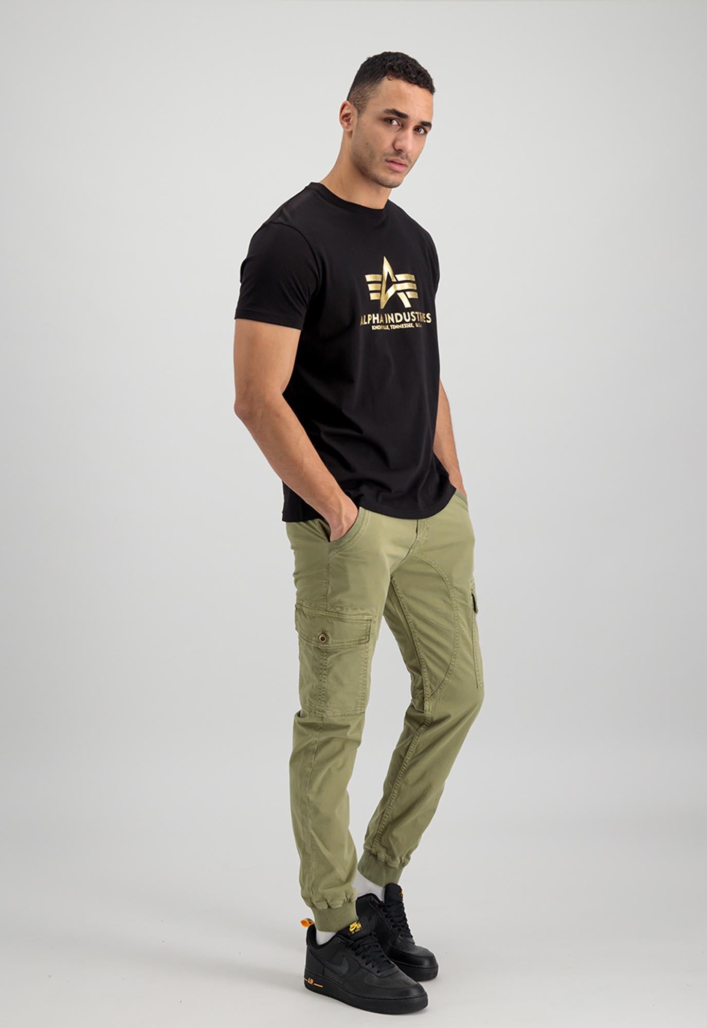 Alpha Industries Basic Foil Print Tricou negru/galben S Figura 5