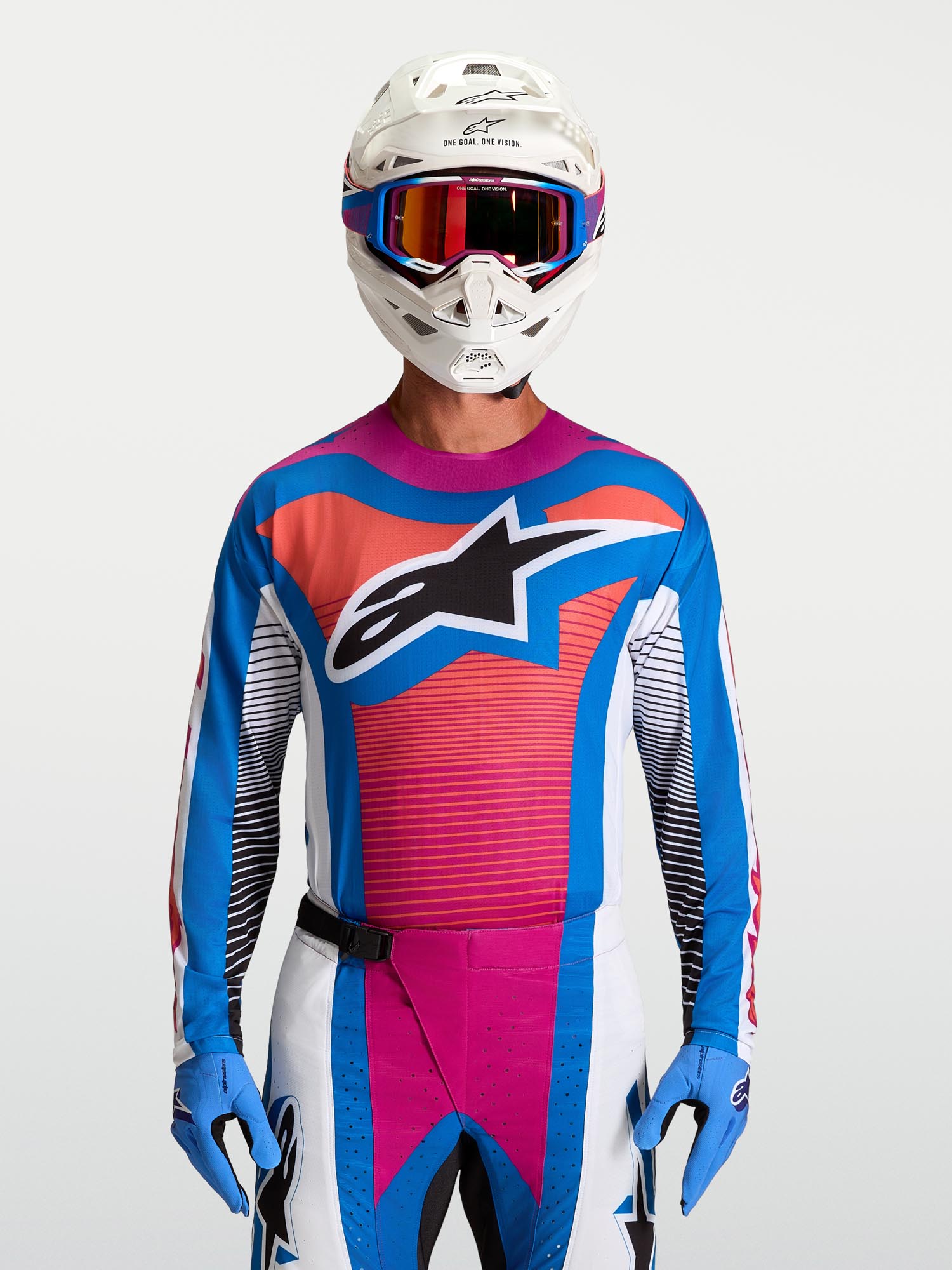Alpinestars Techstar Maven Motocrosstrøje sort/hvid/blå/rød S Figur 7