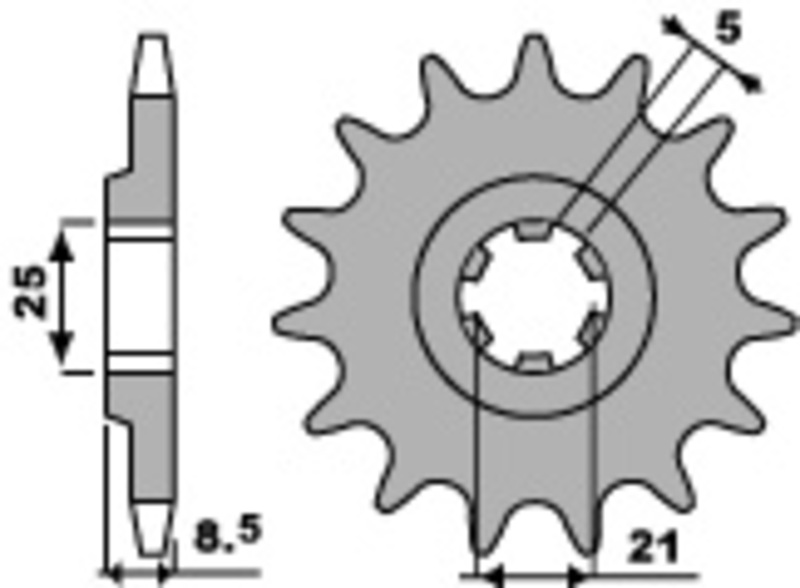 PBR Roda dentada de aço padrão 725 - 520 Figura 2