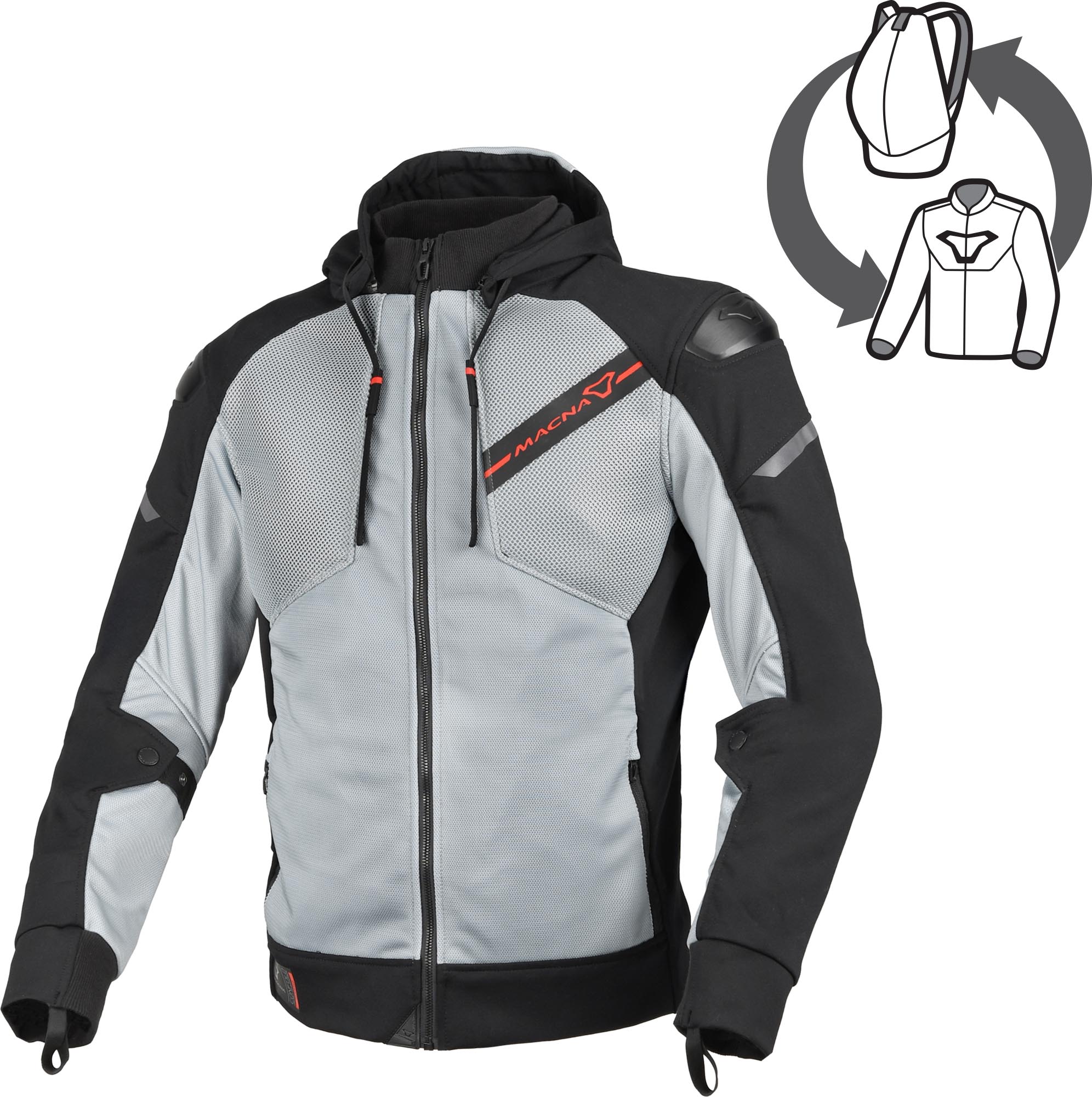 Macna Brero Motorcycle Textile Jacket grey/black 3XL Figure 1