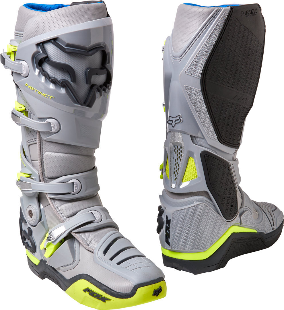 FOX Instinct Stivali Motocross grigio/giallo 11 Figura 1