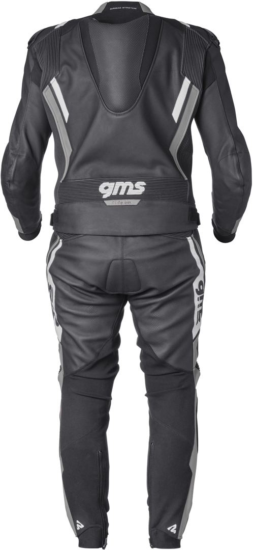 GMS GR-1 Two Piece Motorcycle Leather Suit black/grey/white 110 Figure 3