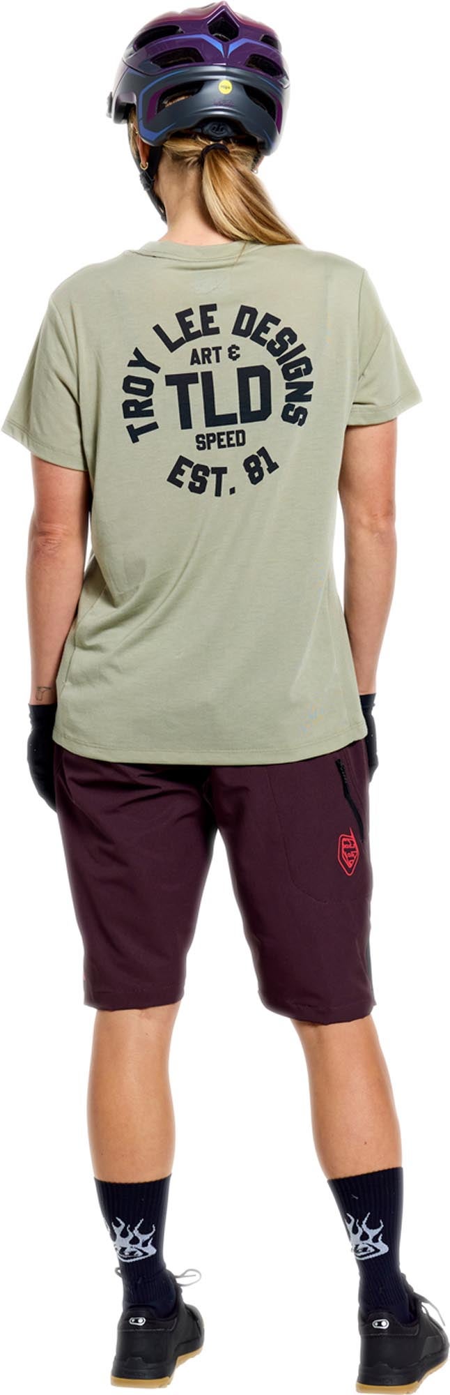 Side view of Troy Lee Designs Lilium Ride Stamps Ladies Short Sleeve Bicycle Jersey