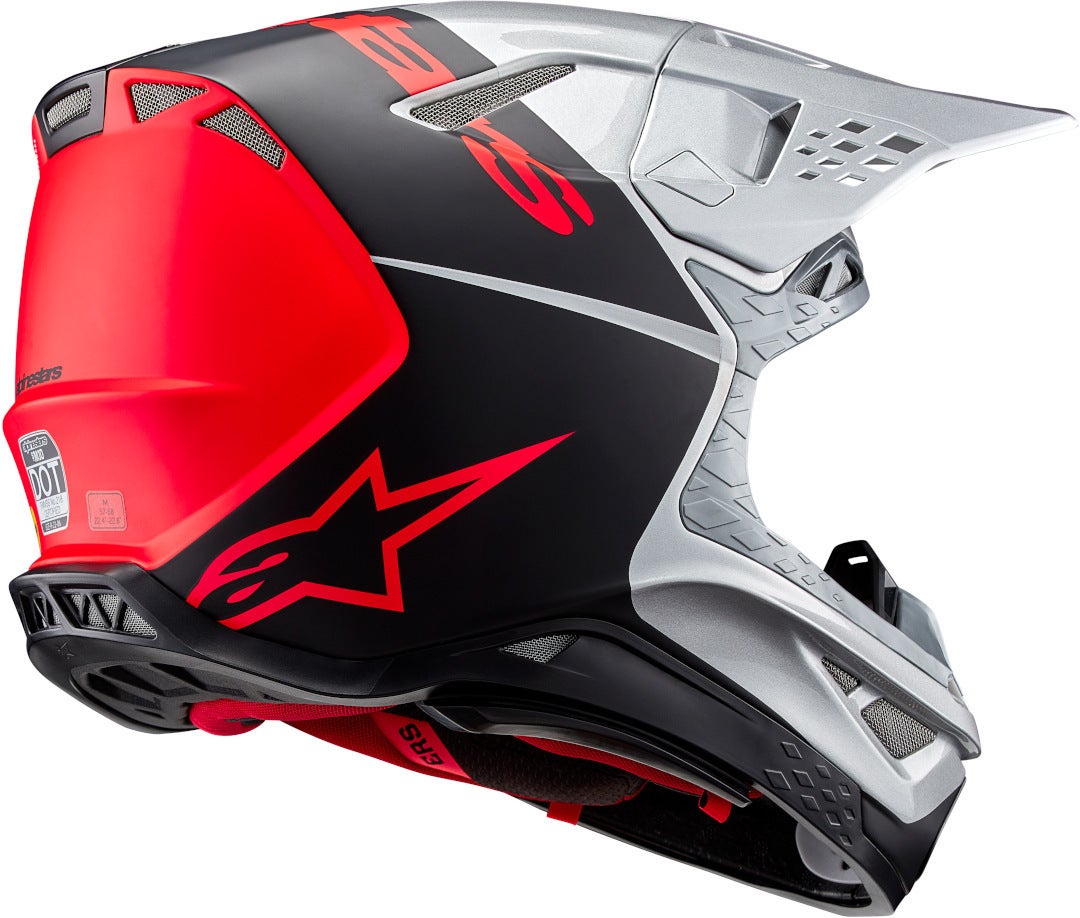 Alpinestars Supertech S-M10 Flood 2024 Casco da motocross nero/argento/rosso M (57/58) Figura 7