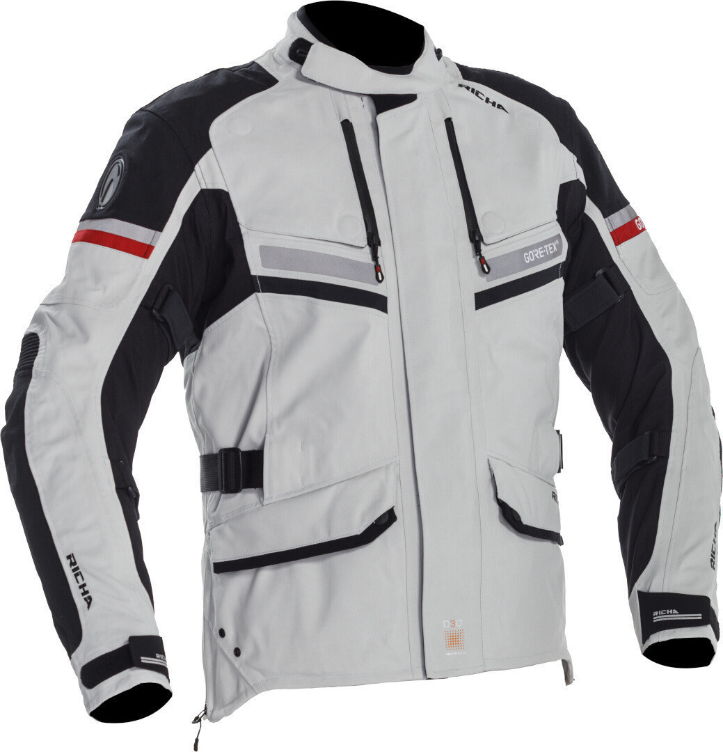 Richa Atlantic Gore-Tex waterproof Motorcycle Textile Jacket light grey/black XL Figure 1