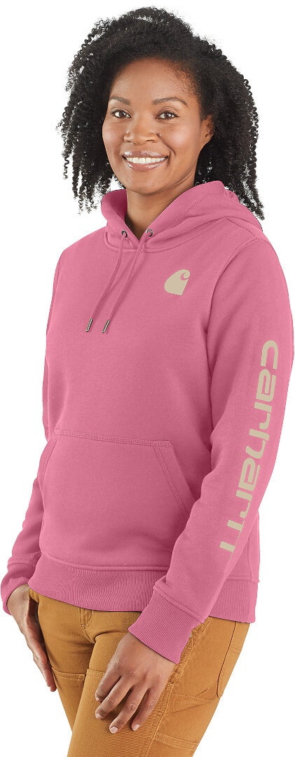 Carhartt Clarksburg Logo Sweat à capuche pour dames rose/blanc M Figure 4