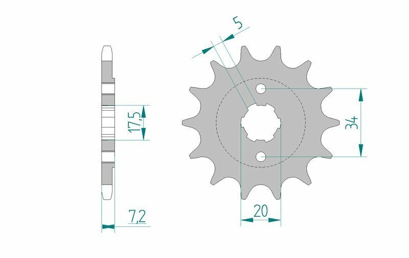 AFAM Kit Catena 520XLR2 13/41 Standard - Corona Standard 10221 Figura 4
