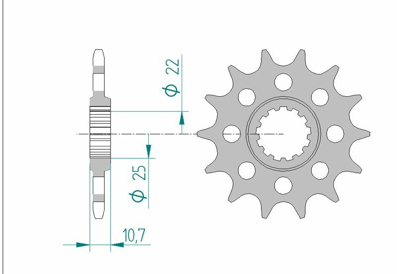 AFAM Pignon acier standard 21511 - 520 Figure 1