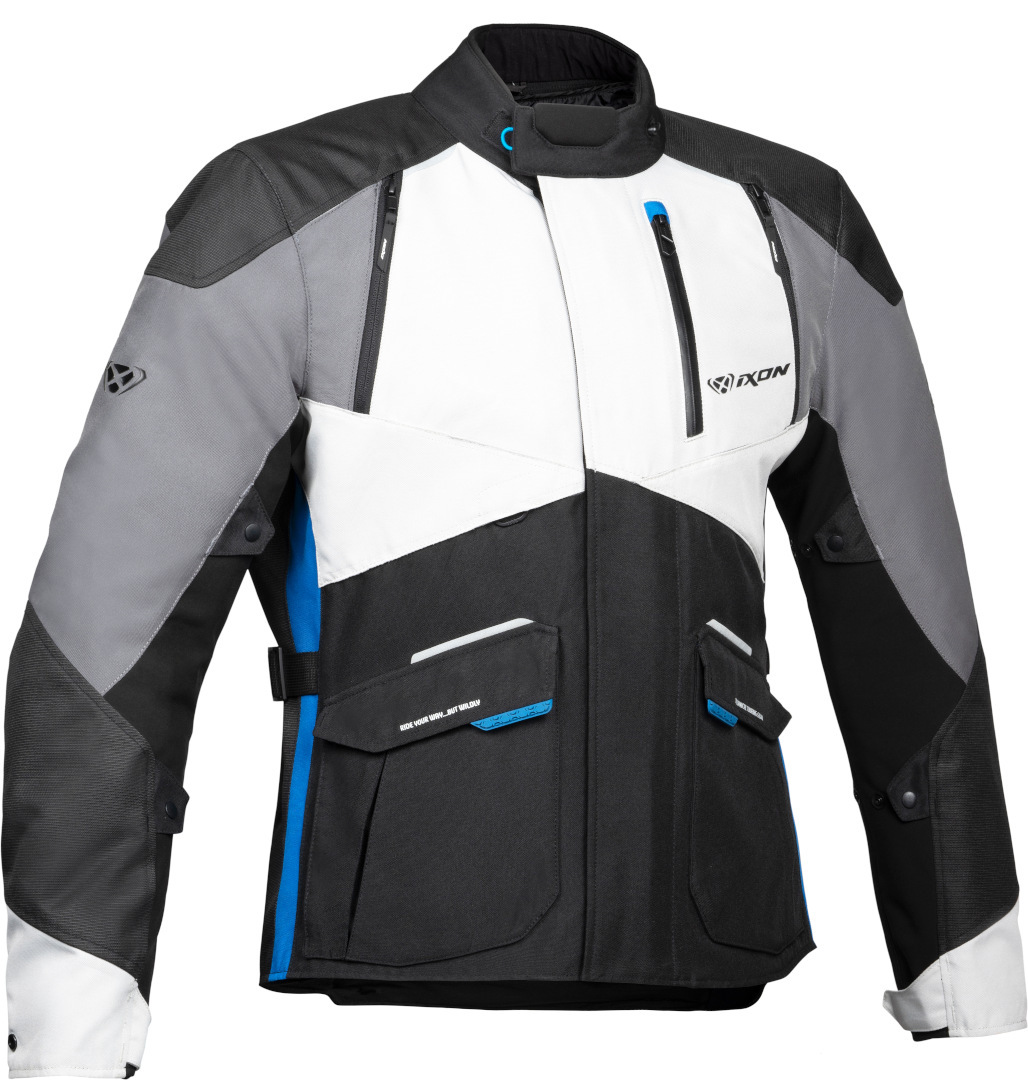Ixon Balder Giacca tessile moto nero/grigio/blu L Figura 1