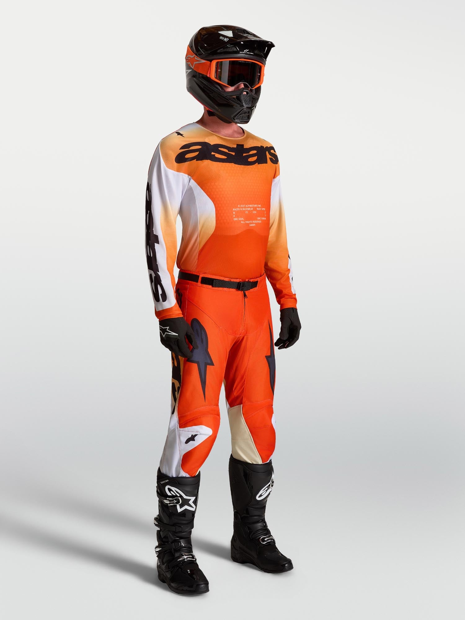 Alpinestars Racer Amber Motocrosstrøje sort/rød/lilla L Figur 3