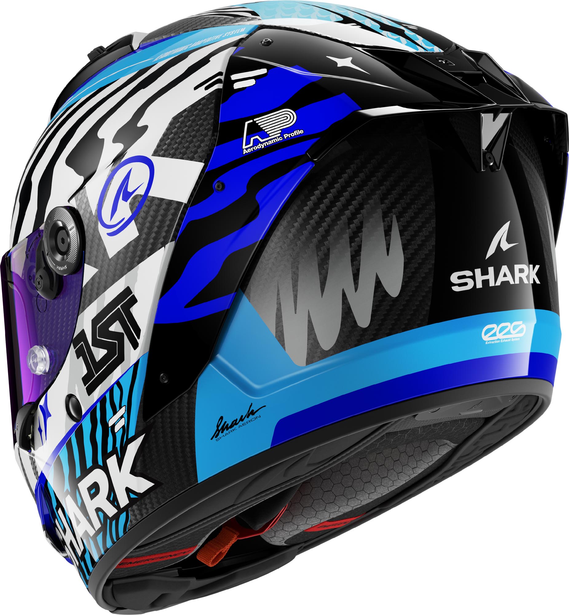 Shark Aeron Speed Fancy Carbon Casco bianco/blu M (57/58) Figura 2