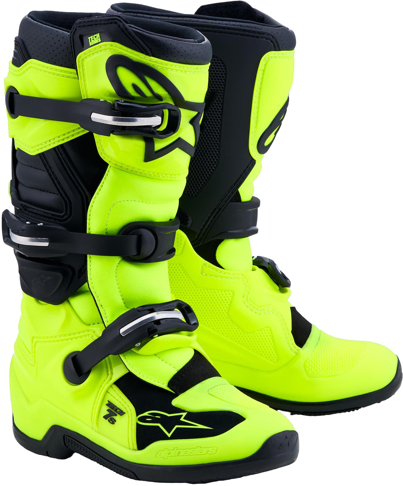 Alpinestars Tech 7S Motocrossstøvler til unge neongul/sort 5 Figur 1
