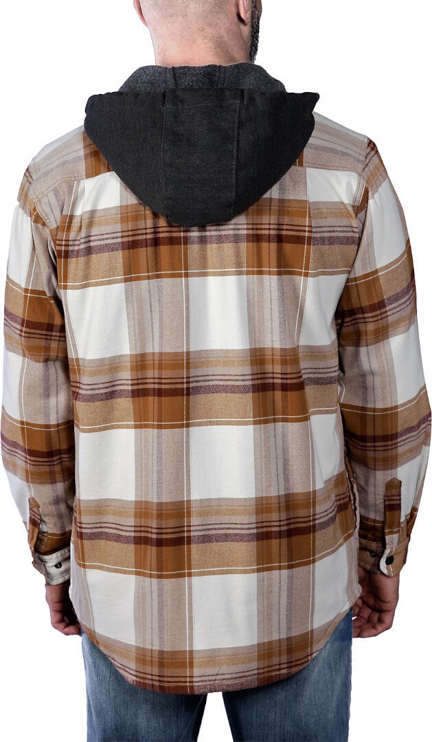 Carhartt Rugged Flex Flannel Hooded Hemd hellbraun M Abbildung 4