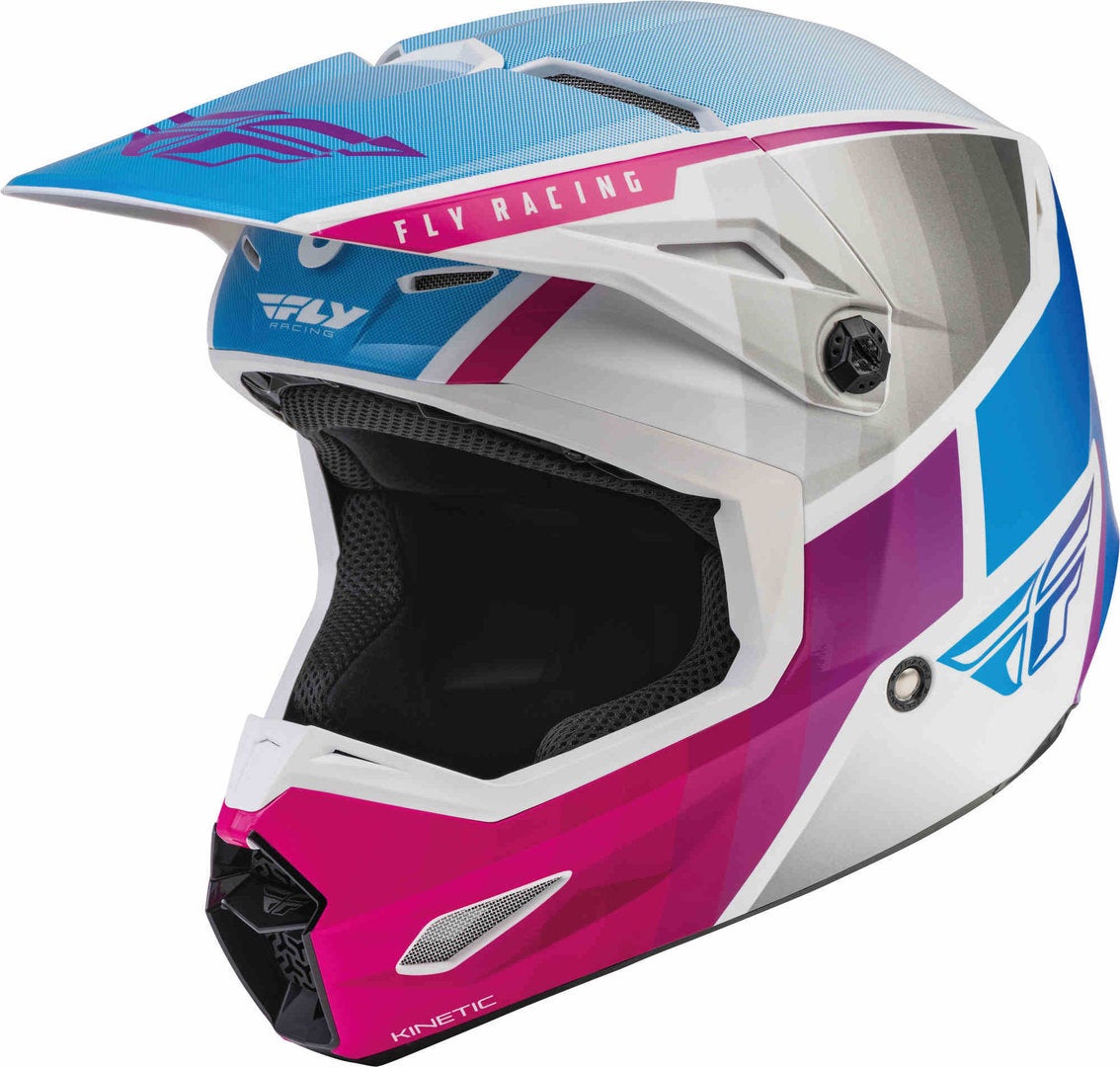 Fly Racing Kinetic Drift Youth Motocross Helmet white/pink/blue Y/S (47/48) Figure 4