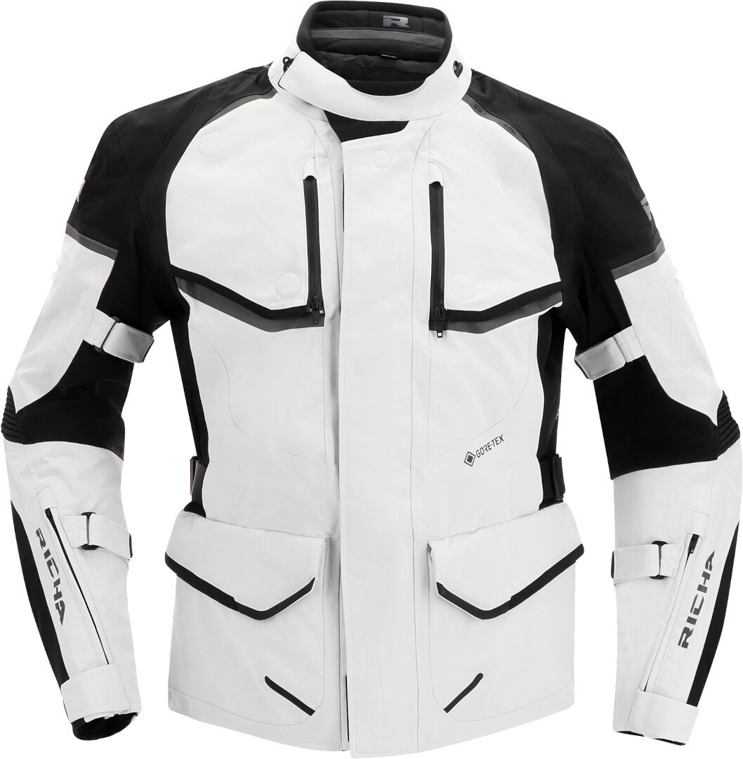 Richa Atlantic 2 Gore-Tex waterproof Motorcycle Textile Jacket light grey/black 3XL Figure 2