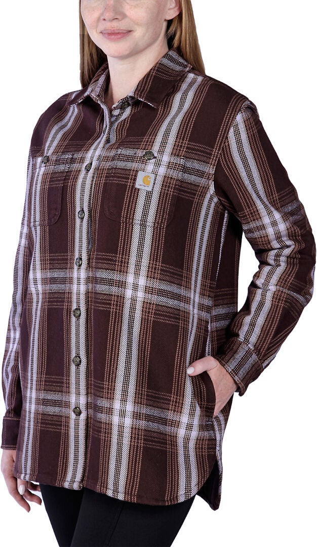 Carhartt Loose Fit Heavyweight Twill Camicia da donna Marrone scuro/viola L Figura 3