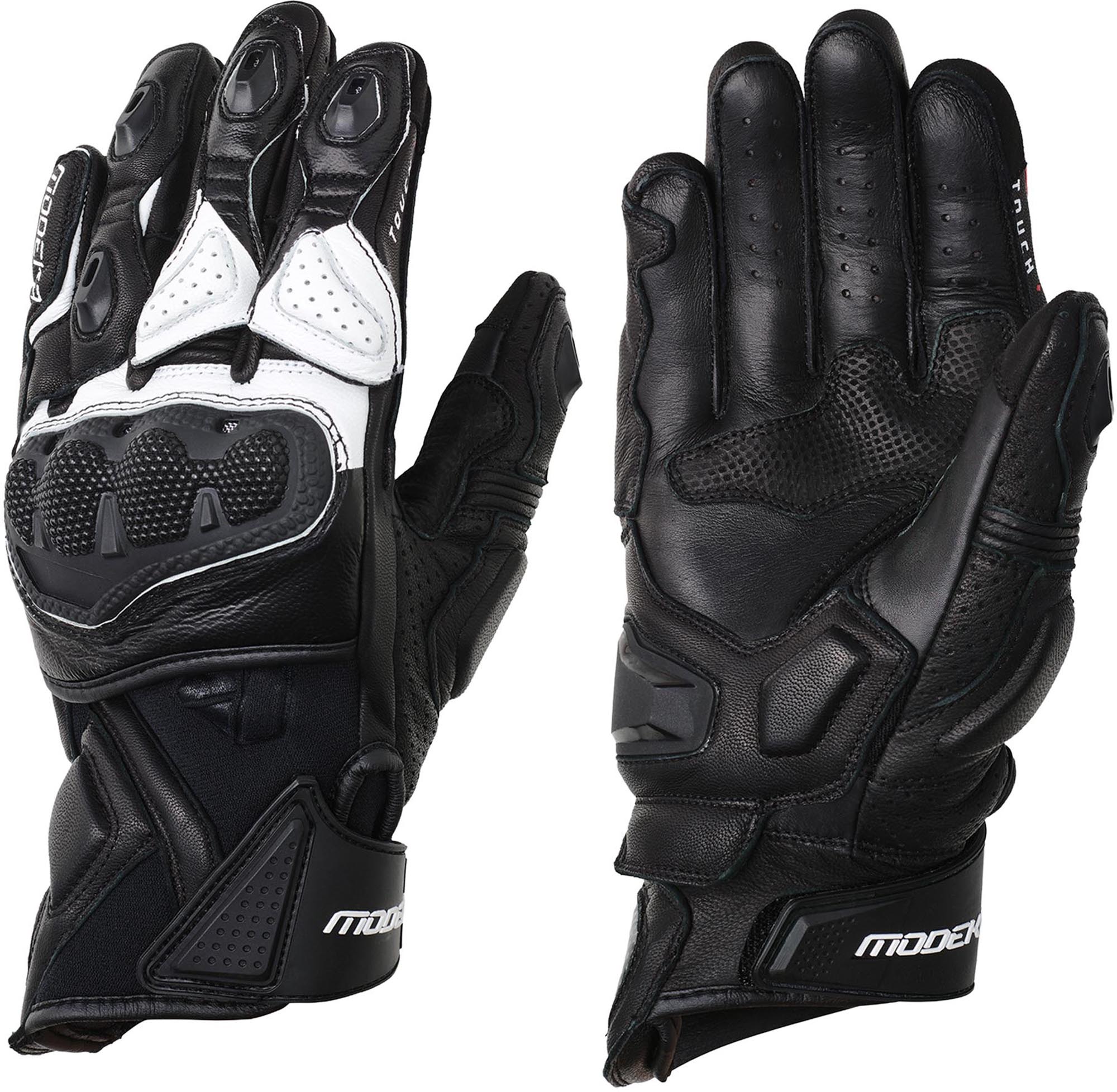 Modeka Evox Short Motorcycle Gloves black/white 11 Figure 1