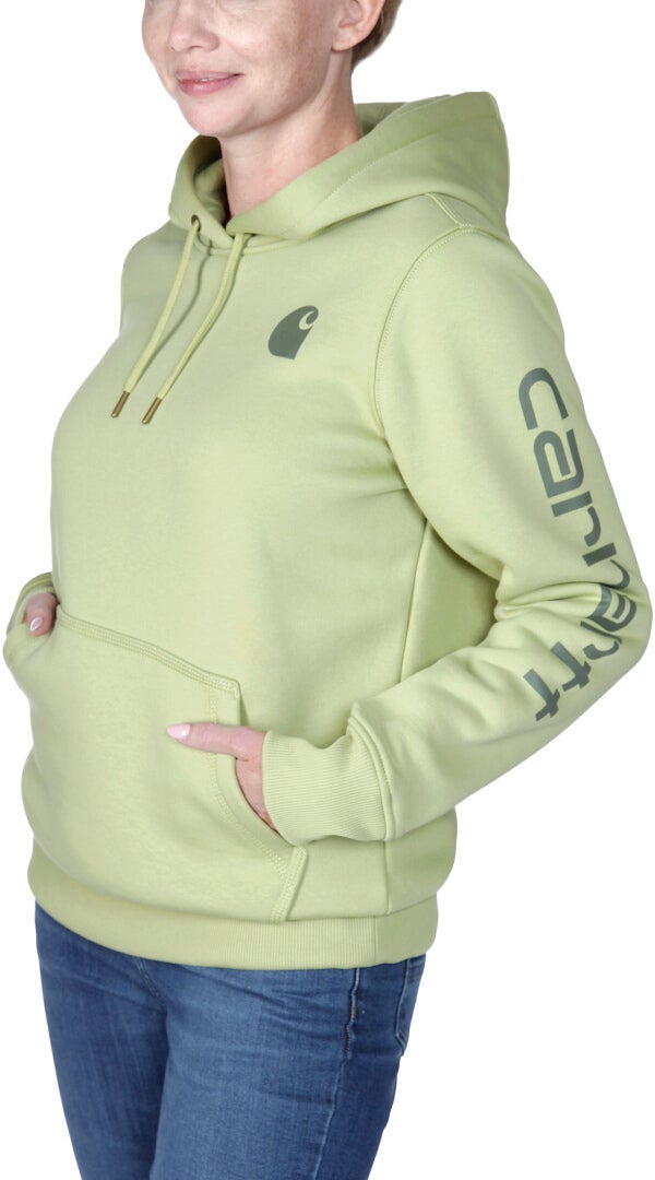 Carhartt Clarksburg Logo Sweat à capuche pour dames Vert clair/vert foncé S Figure 3