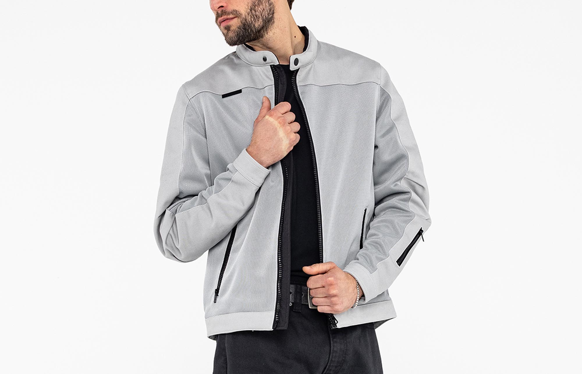 John Doe Aero Mesh geperforeerd motorfiets textieljas Wit XL Figuur 8