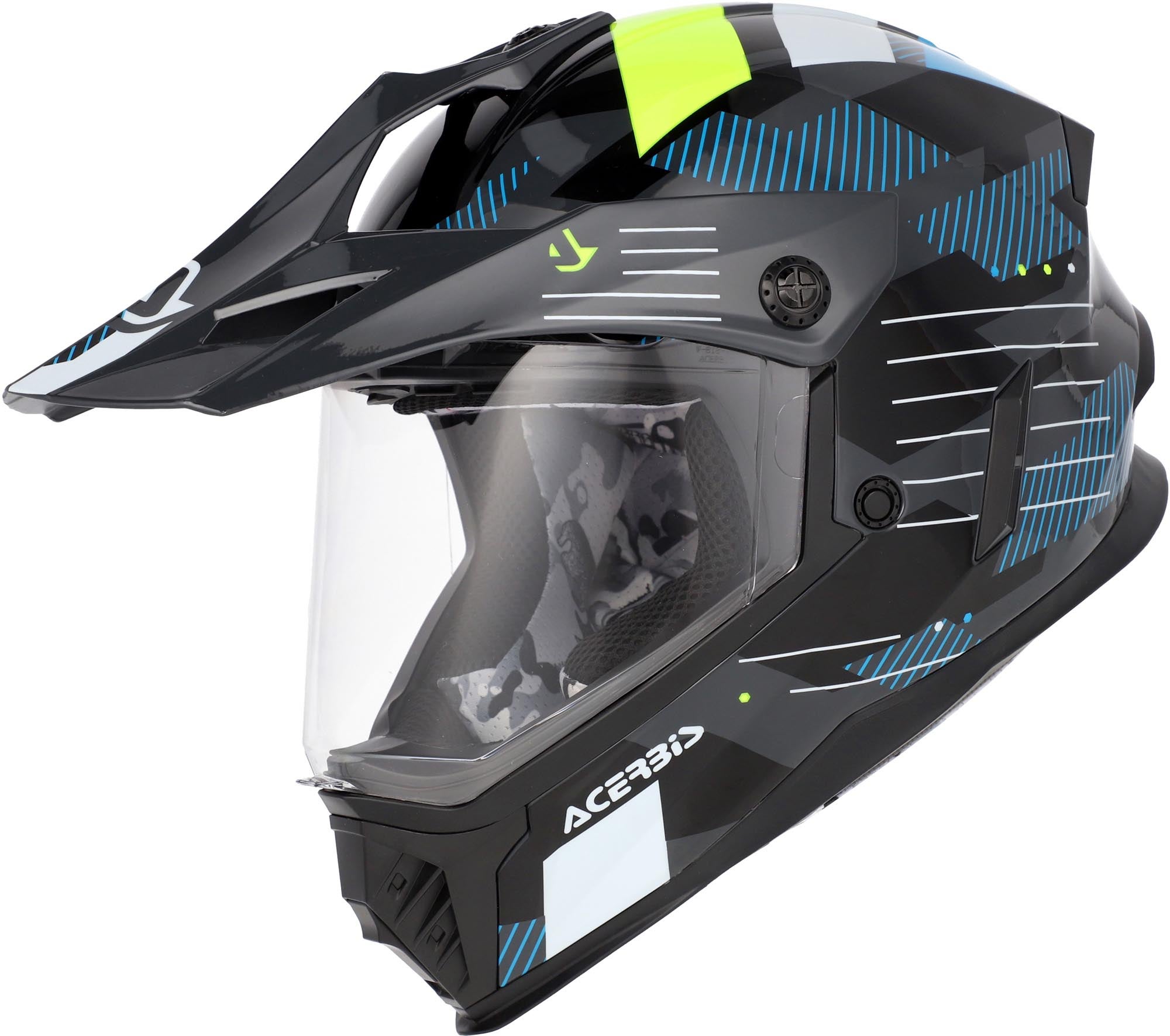 Acerbis Rider Graphic Mládežnická enduro přilba černá/modrá/bílá Y/M (51/52) Obrázek 1