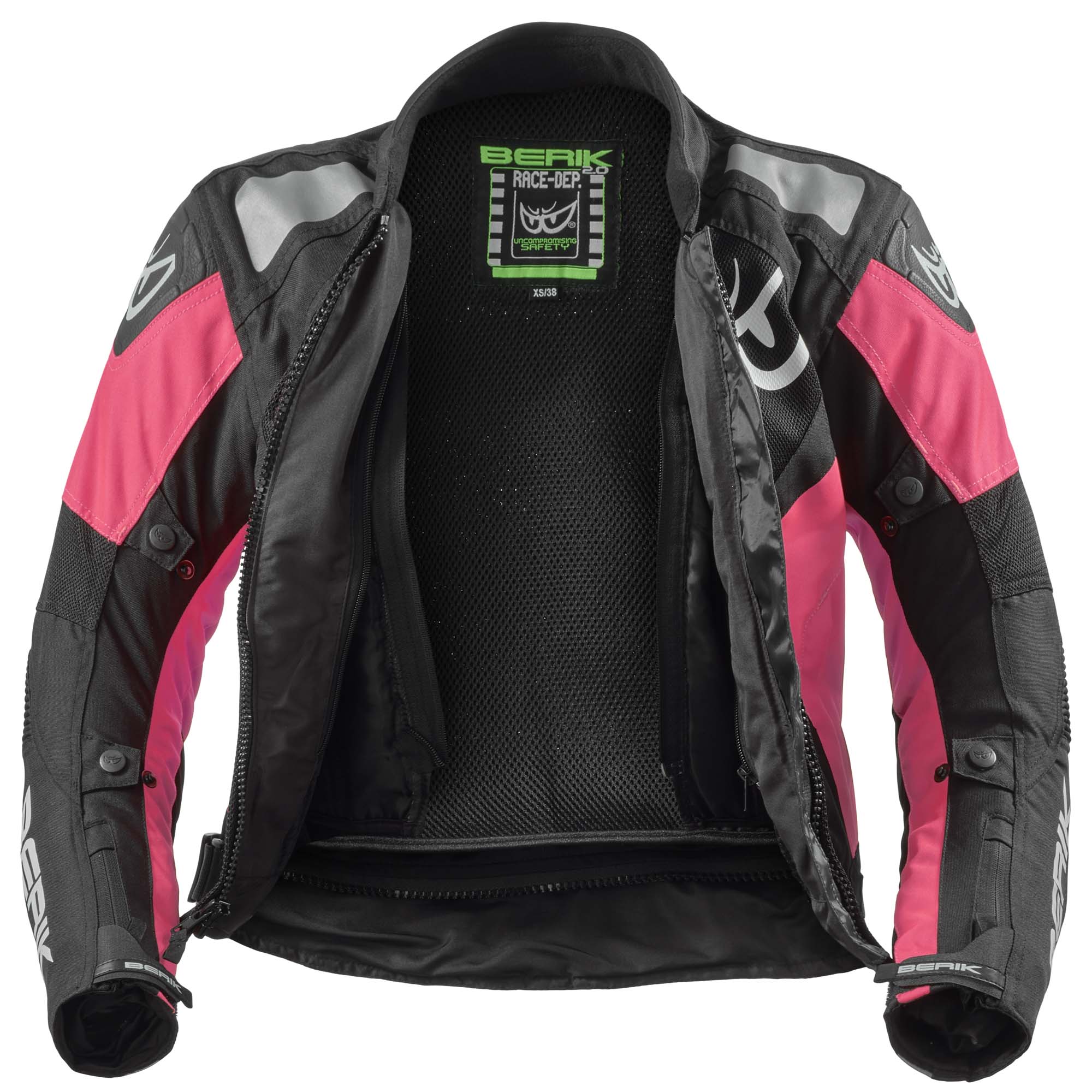 Berik Vephe Damer motorcykel tekstiljakke sort/pink 48 Figur 4